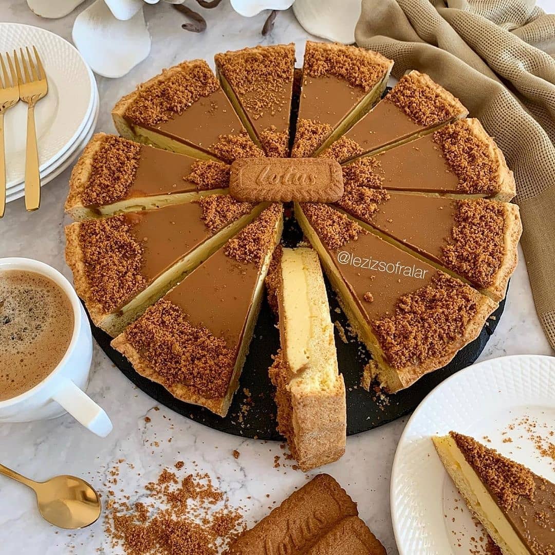 طرز تهیه تارت کرم بیسکوف خوشمزه و ساده به سبک قنادی
