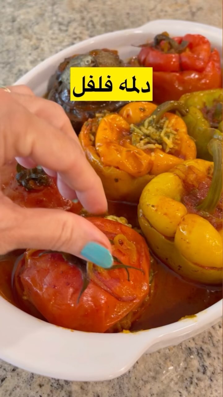 طرز تهیه دلمه فلفل دلمه ای خوشمزه و مجلسی به سبک ایرانی