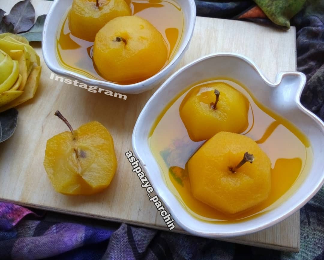 طرز تهیه کمپوت سیب زعفرانی خانگی خوشمزه و ساده (مرحله به مرحله)