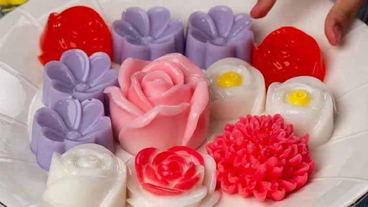 رسپی ژله بستنی با طرح گل؛ مجلسی و جذاب