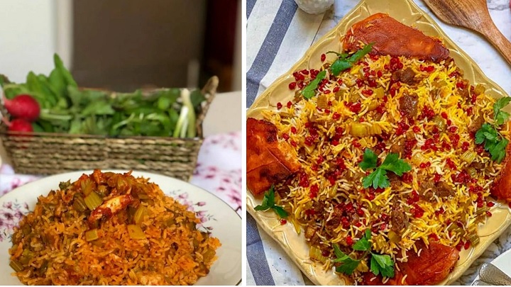 رسپی کرفس پلو مجلسی (با گوشت و بدون گوشت)