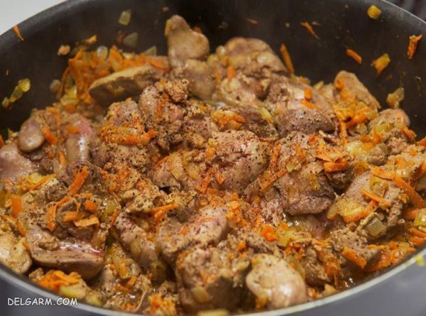 دستور تهیه ی خوراک جگر خوشمزه و پر از خاصیت (مرحله به مرحله)