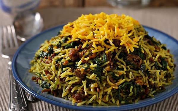 مواد لازم و آموزش اسفناج پلو خانگی (مرحله به مرحله)