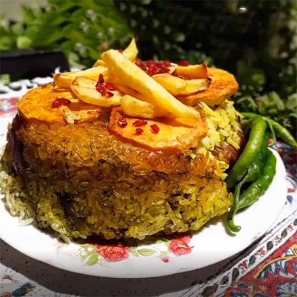 مواد لازم و آموزش ته چین فیروز کوهی برای 2 یا 4 یا 6 نفر | تناسب ساده