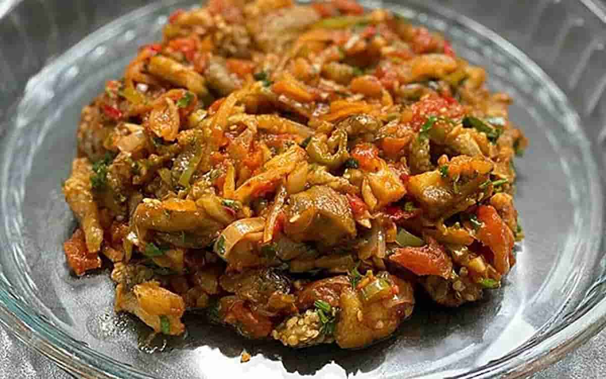 مواد لازم و آموزش خوراک بادمجان کبابی برای 2 یا 4 یا 6 نفر | تناسب ساده