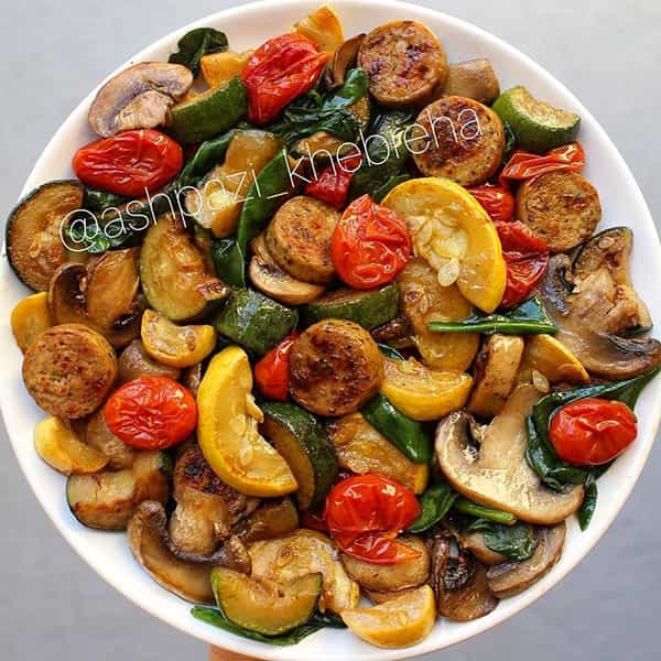 مواد لازم و آموزش خوراک سوسیس رژیمی برای 2 یا 4 یا 6 نفر | تناسب ساده