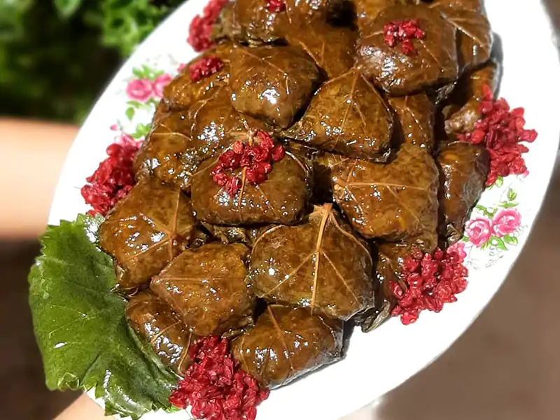 مواد لازم و آموزش دلمه برگ مو برای 2 یا 4 یا 6 نفر | تناسب ساده