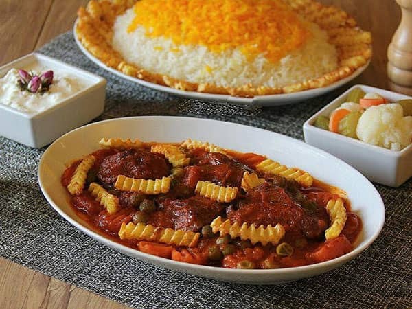 مواد لازم و آموزش چلو گوشت با سس نارنج برای 2 یا 4 یا 6 نفر | تناسب ساده