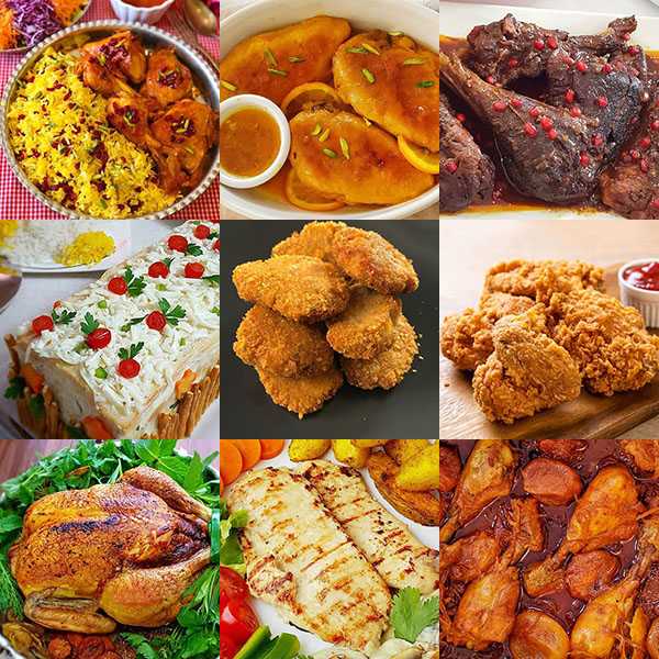 انواع خورش با مرغ، غذا با مرغ در فر، غذای خوشمزه، غذا با مرغ، غذای چند دقیقه‌ای با مرغ، غذای جدید با مرغ، غذای نونی با مرغ، غذا با مرغ و پیاز، غذا با ران مرغ
