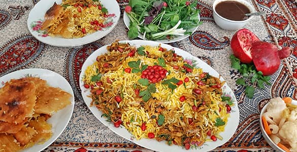 شب یلدا چی درست کنیم؟ ۳۸ دسر و غذای یلدایی انار پلو