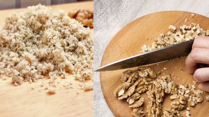 آماده سازی گردو برای تهیه یک غذای گیلانی