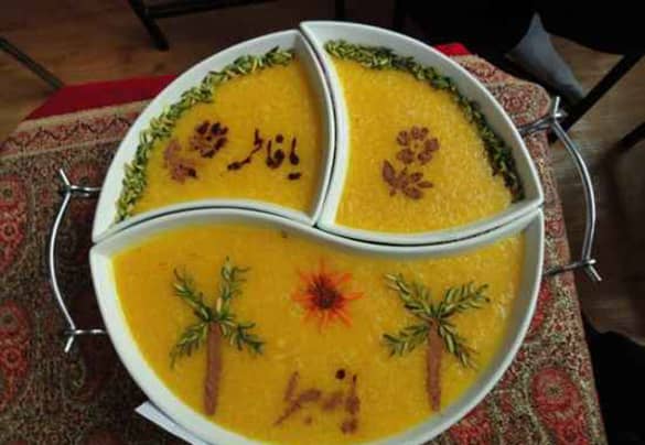شله زرد نذری خوشمزه با تزیین