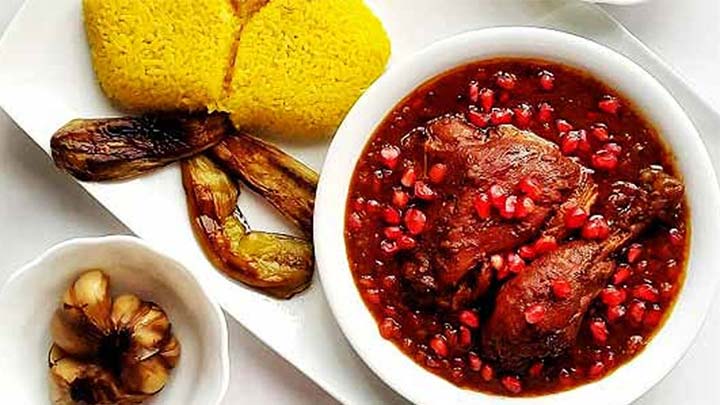 مرغ ناردونی از غذاهای محلی مازندران