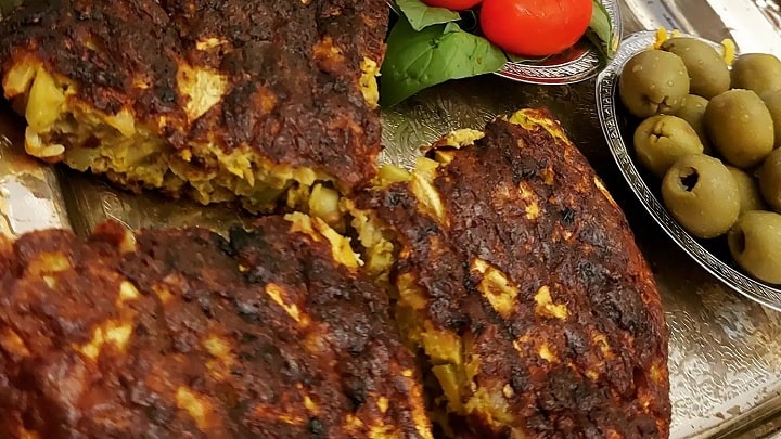 رسپی کوکو بادمجان سرخ شده و گردو