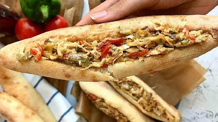رسپی ساندویچ مرغ تابه‌ای