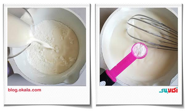 مخلوط شیر و نشاسته برای تهیه بستنی چوبی شکلاتی (مگنوم)