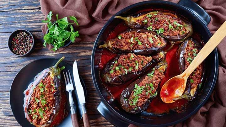 رسپی بادمجان شکم پر