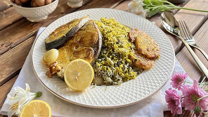 مرحل تهیه سبزی پلو با ماهی
