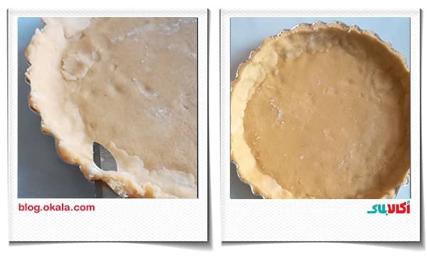 قالب گیری خمیر تارت گلابی و بادام