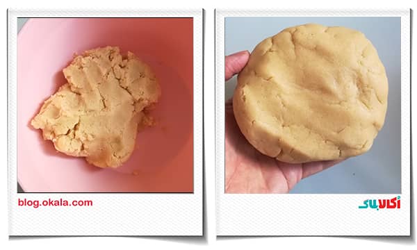 ورز دادن خمیر تارت گلابی و بادام