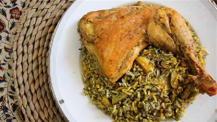 مراحل تهیه شوید پلو با مرغ