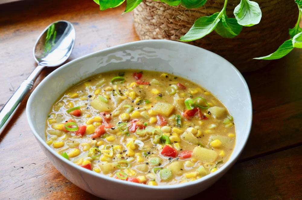 دستور تهیه سوپ ذرت آمریکایی