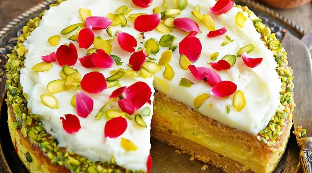  کیک گلاب و زعفران