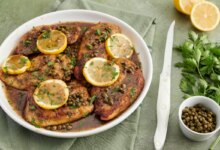 دستور تهیه پیکاتای مرغ با سس لیمویی (مرحله به مرحله)