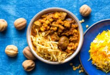خورش قیمه با مرغ (مرحله به مرحله)