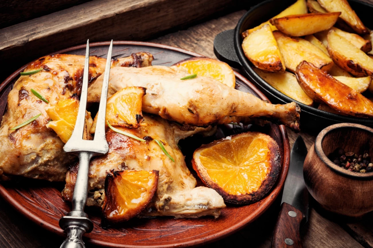 مراحل پخت خورش پرتقال با مرغ در منزل