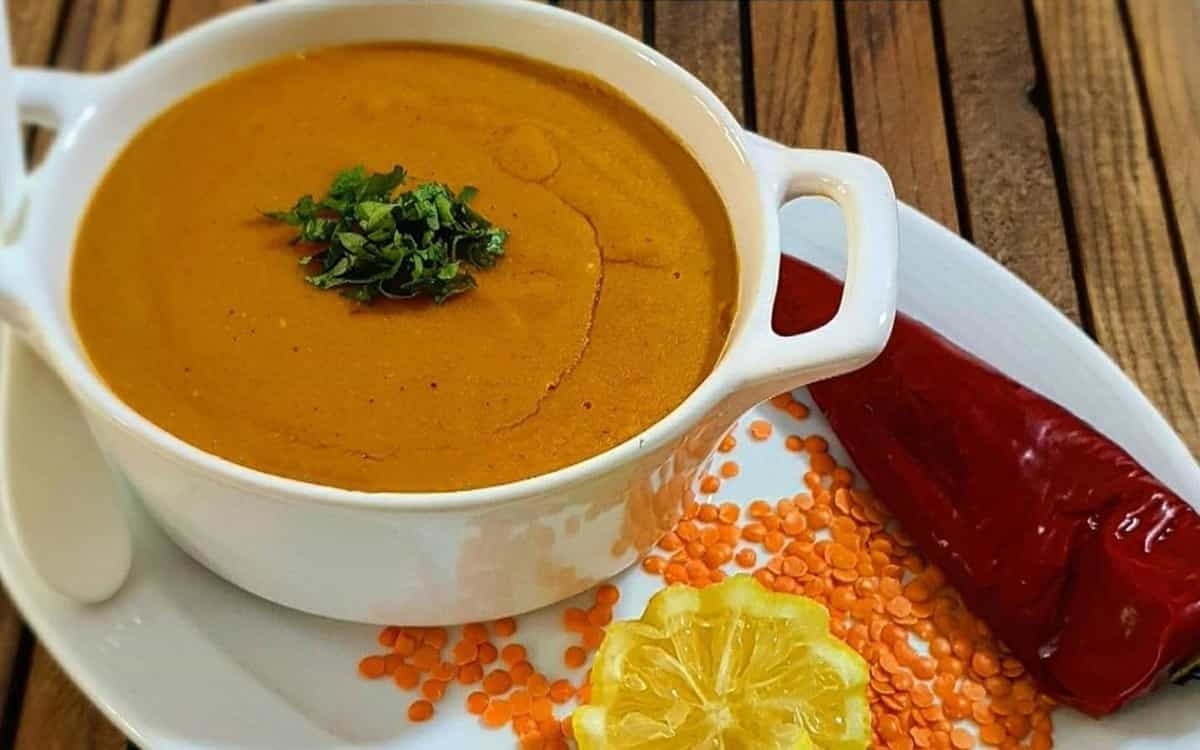 دستور تهیه سوپ مرجمک با عدس قرمز