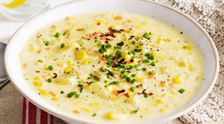 سوپ سیب‌زمینی و ذرت 