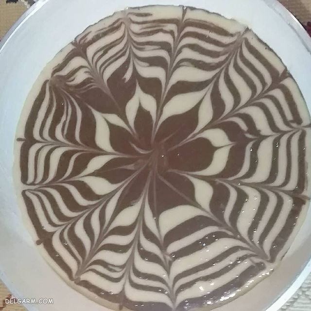 کیک دو رنگ زبرا