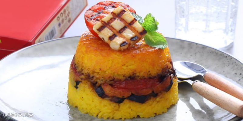 ته چین مرغ و بادمجان