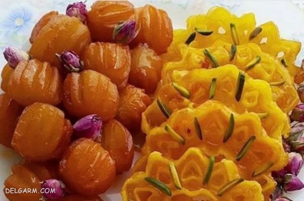 تزیین زولبیا و بامیه در ظرف