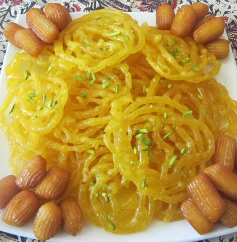 تزیین زولبیا و بامیه برای عروس