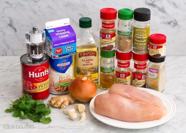 دستور تهیه خورش کاری مرغ و ادویه مخصوص آن