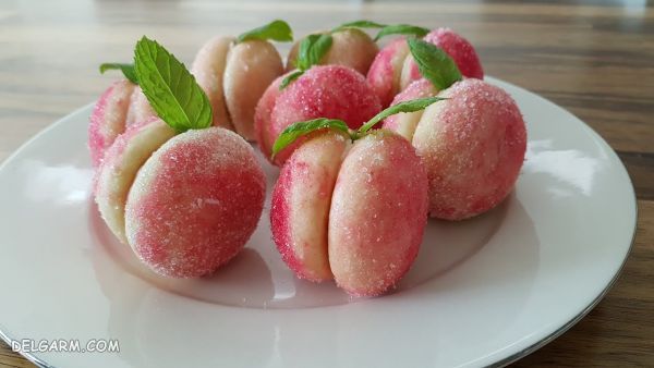 کوکی هلویی : دستور تهیه کوکی هلویی با کرم کاستارد