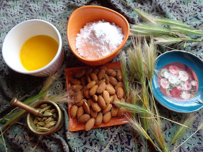 پخت شیرینی حاجی بادام شیرینی سنتی یزدی (مرحله به مرحله)