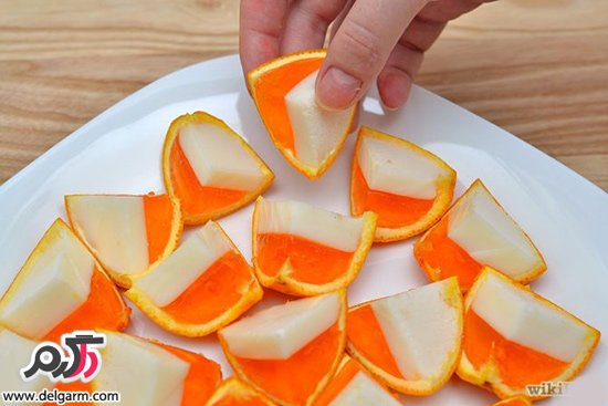 ژله پرتقالی زیبا بهترین خوراکی برای ولنتاین