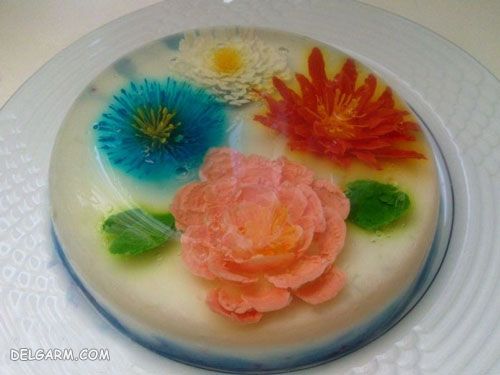 دستور تهیه تصویری ژله گلدار (ژله تزریقی) مرحله به مرحله