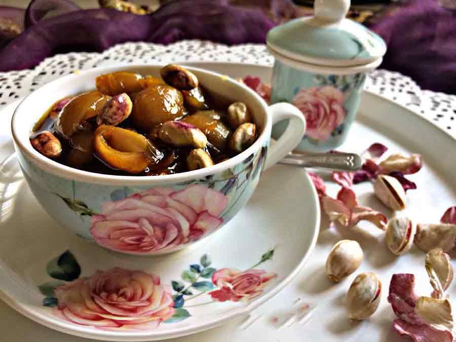 ۲ روش برای تهیه مربای پوست پسته (مرحله به مرحله)