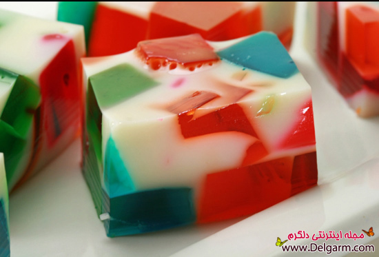 دستور تهیه ژله شیشه شکسته یا ژله خرده شیشه