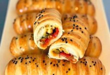 دستور تهیه اشترودل مرغ و قارچ در منزل (مرحله به مرحله)
