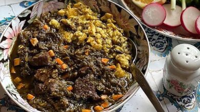 دستور تهیه خورشت اسپناساک مازندرانی (مرحله به مرحله)