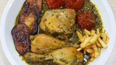 دستور تهیه خورشت ته بیران با مرغ (مرحله به مرحله)