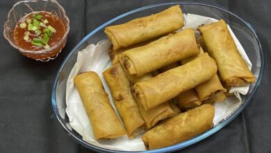 دستور تهیه درست کردن اسپرینگ رول مرغ (مرحله به مرحله)