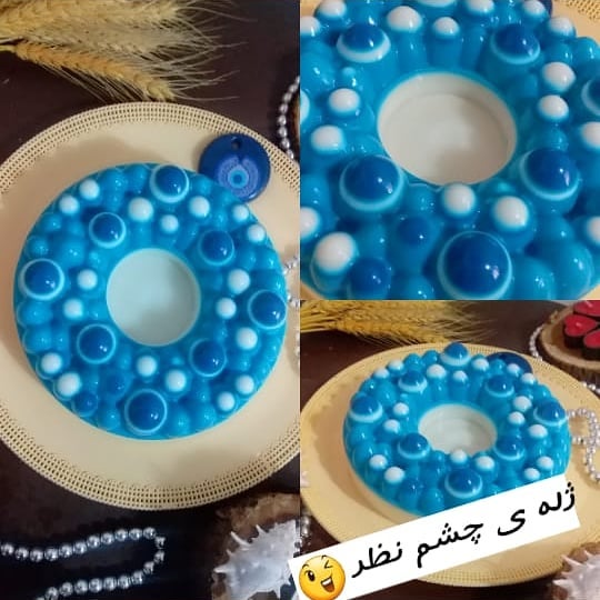 دستور تهیه ژله چشم و نظر برای یخچال عروس (مرحله به مرحله)