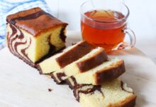 دستور تهیه کیک ماربل یا کیک مرمرین با رگه های شکلات و وانیل (مرحله به مرحله)