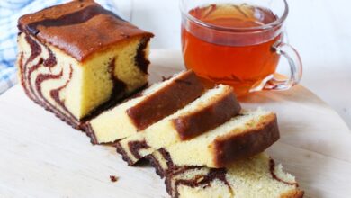 دستور تهیه کیک ماربل یا کیک مرمرین با رگه های شکلات و وانیل (مرحله به مرحله)